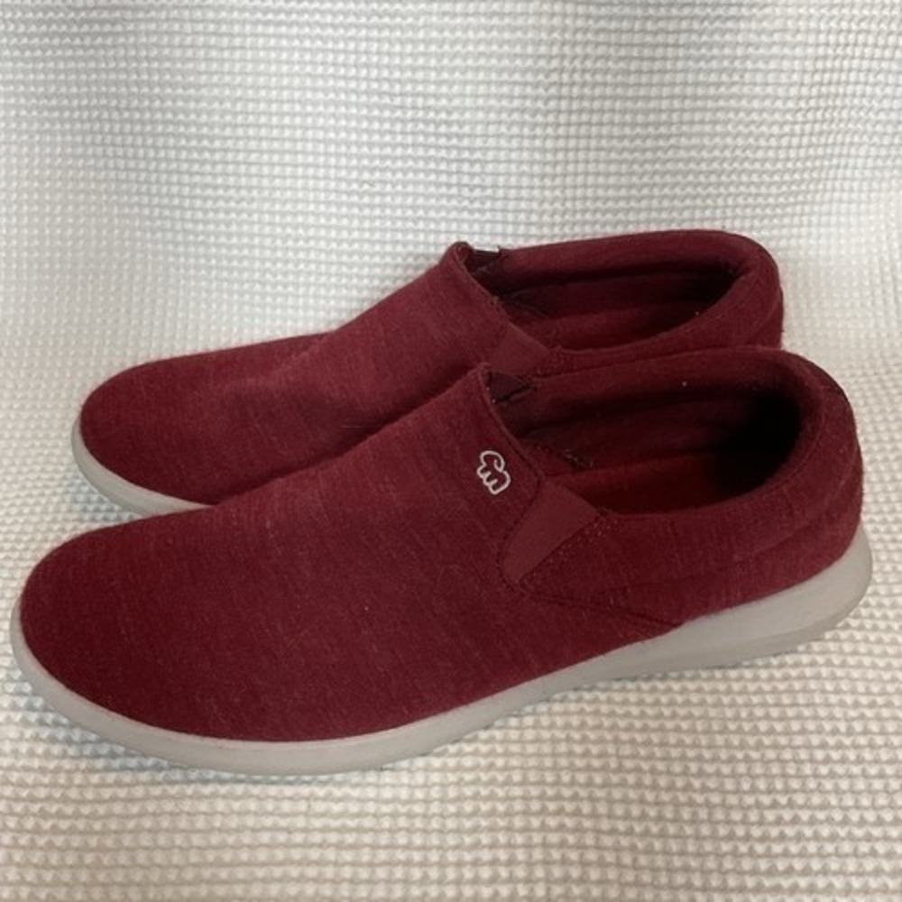 Merinos Maroon Walking Comfort Slip On Breathable Shoes Women 10 Vietnam Wool